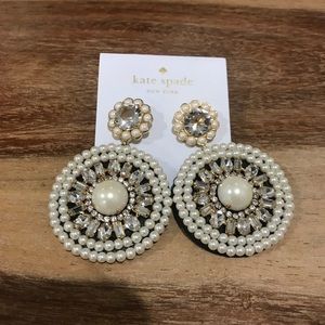 Kate Spade Luminous Pearl &Gold Statement Earrings